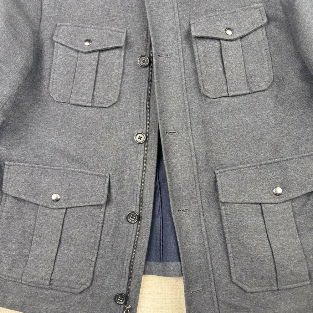 Banana Republic Mens XL Charcoal Grey Heathered Field Jacket Utility Coat